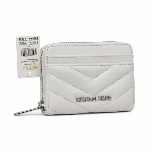 Michael Kors Quilted Card Holder Optic White (35F4STVD2U-OPTIC WHITE) Women