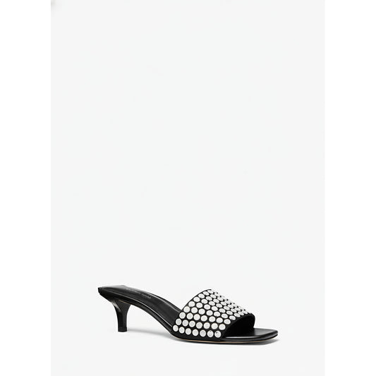Michael Kors Studded Kitten Heel Sandals Black (40S5MMMS2S-BLACK) Women