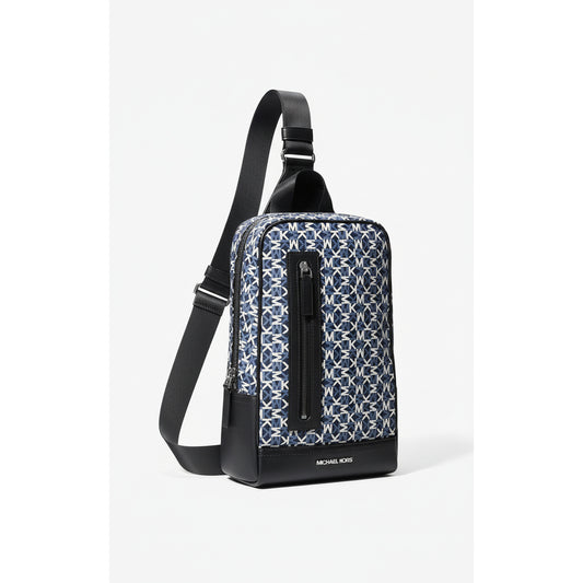 Michael Kors Lautner Monogram Sling Bag Black, Men