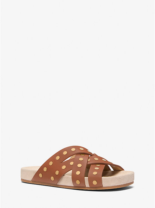 Michael Kors Polka Dot Slide Sandals Brown (40S5IRFS7L-LUGGAGE) Women