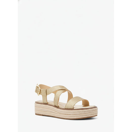 Michael Kors Gold Platform Espadrille Sandals (40S5LYFS1M-PALE-GOLD) Women