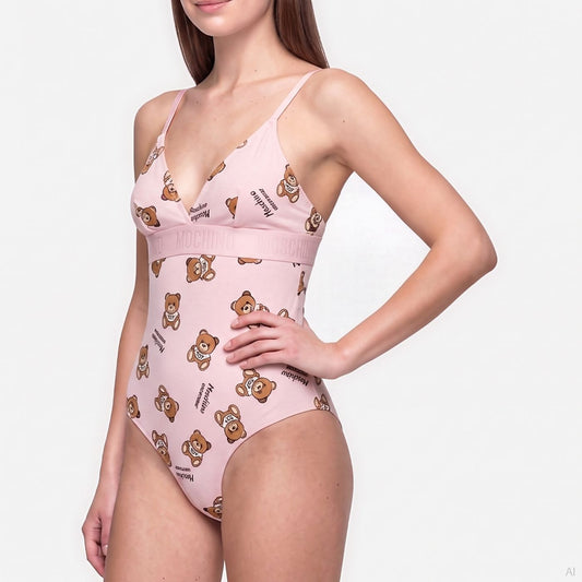 Moschino Teddy Bear Print Pink Bodysuit (A11024417-1227), Women