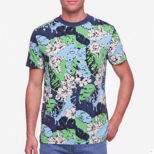 Moschino Abstract Floral Print T-shirt Multicolor (A07019413-1305), Men