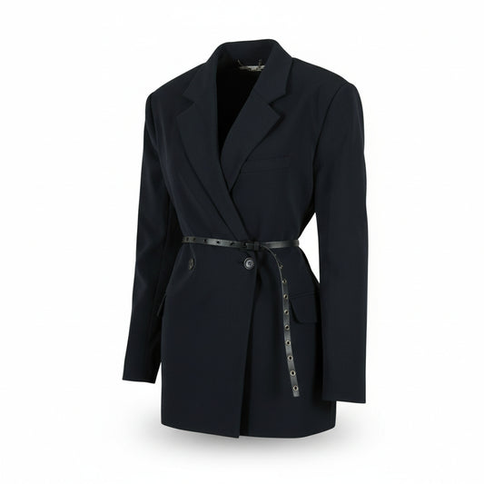 Michael Kors Double Breasted Belted Blazer Black (MT4108DENX-BLACK) Women