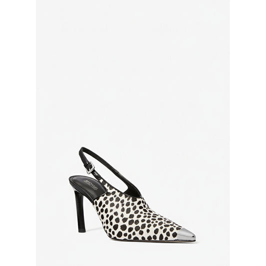 Michael Kors Dalmatian Print Slingback Pumps Black White (40R5KAHP1H-BLACK-COMBO) Women
