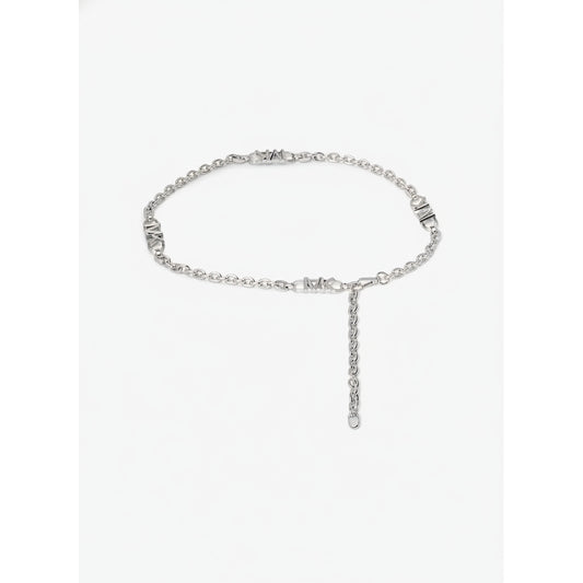 Michael Kors Silver Chain Belt MK Logo, Women