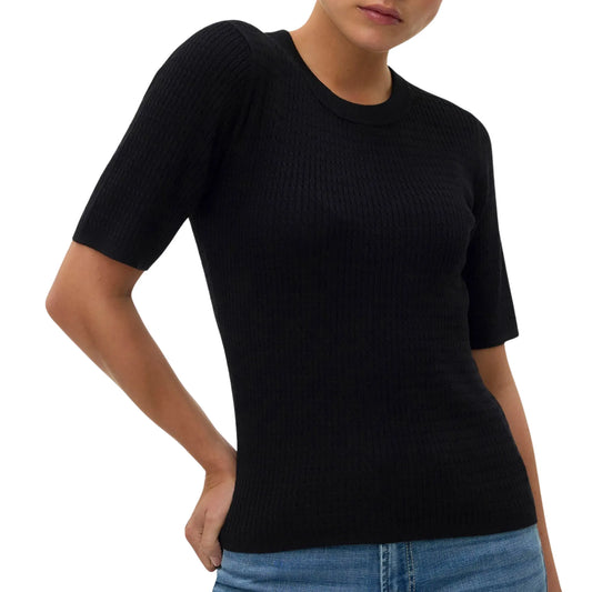 Vero Moda Silje 2/4 Cable Sweater (10331857-BLACK) Women