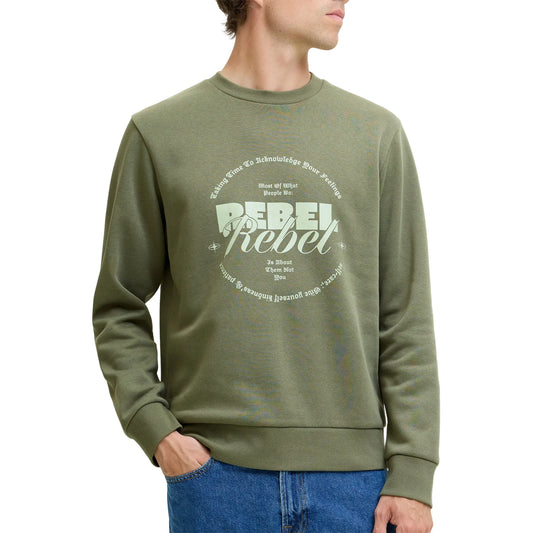 JJ Rebel Gray Crew Neck Sweater (12286664-FOURLEAFCLO) Men
