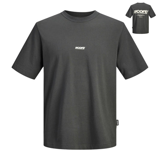 Jack & Jones Club Back Text Print SS Shirt (plussize) (12297261-ASPHALT) Men