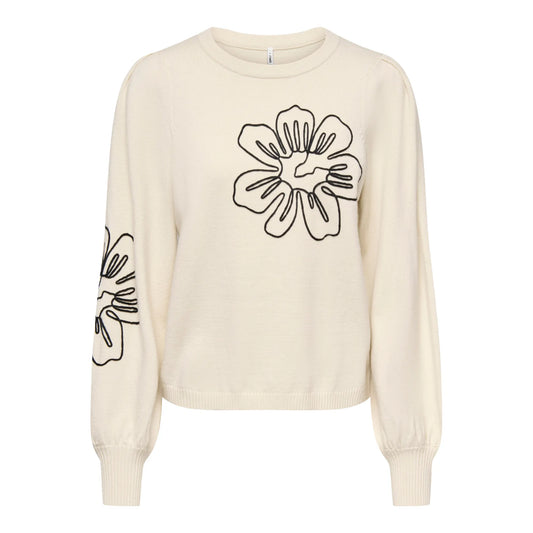 Only Magnolia LS Detail Sweater (15367757-WHITECAPGRA) Women