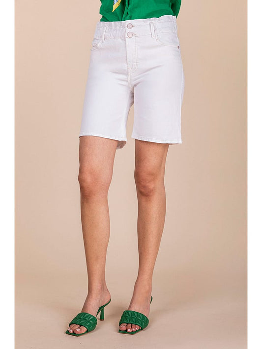Blue Fire Denim Shorts "Julie" White Women