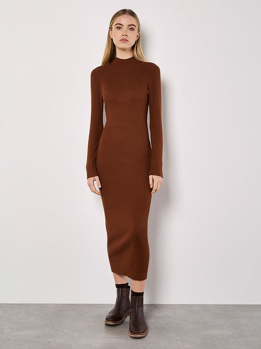 Apricot Dress Brown Women