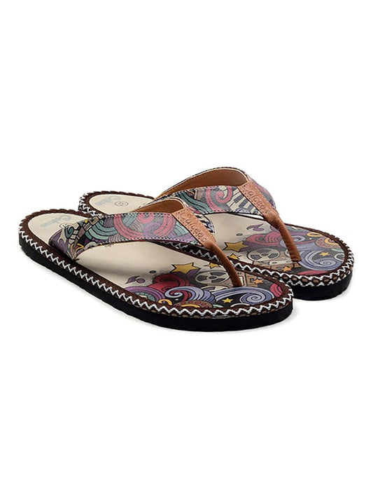 Calceo Flip Flops Beige / Purple Women