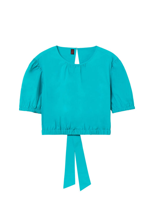 Stefanel Cropped blouse with puff sleeves. (S5721E03Z-K11) Women