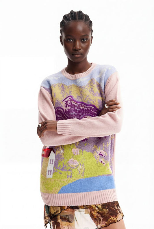 Desigual Jumper Salzburg-Lac Pink Stick (23WWJF30_3035) Women