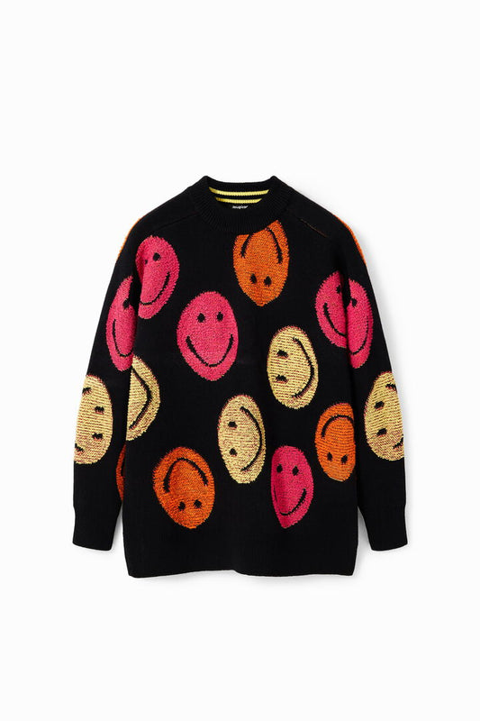 Desigual Jumper Smileymulticolor Black (23WWJF86_2000) Women