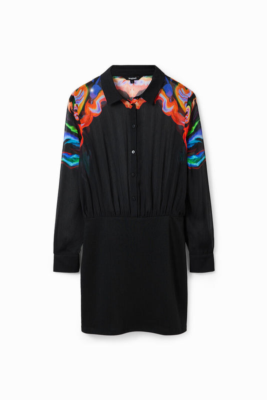 Desigual Dress Neon-Mineral- Lacro Black (23WWVW76_2000) Women