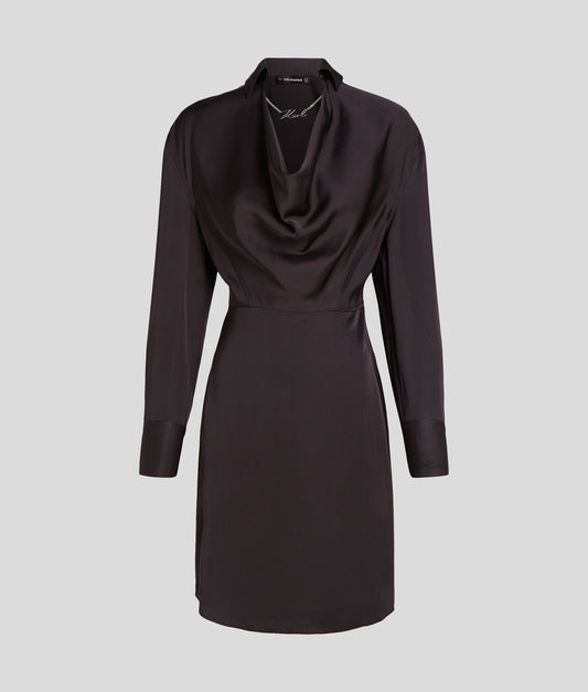 Karl Lagerfeld Satin Dress With Karl Chain Black (246W1300999) Women