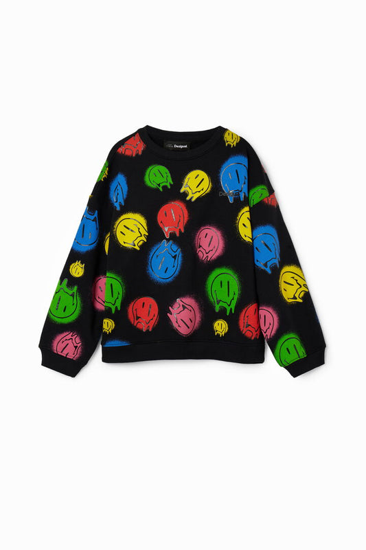 Desigual Sweatshirt Smile Colours Black (24SBSK06_2000) Kids