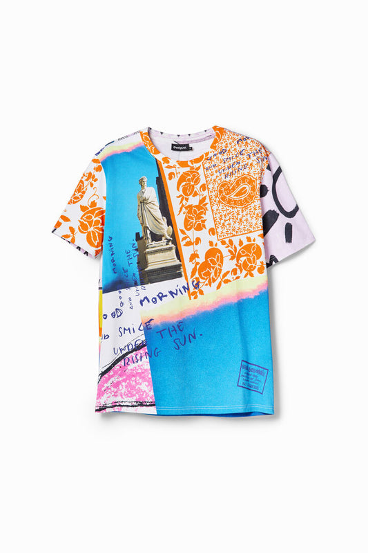 Desigual T-Shirt Lucas Blue Multicolor (24SMTK26_9022) Men