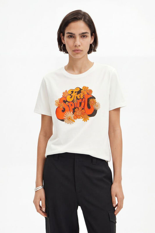 Desigual T-Shirt Free Spirit White (24SWTKXQ_1000) Women