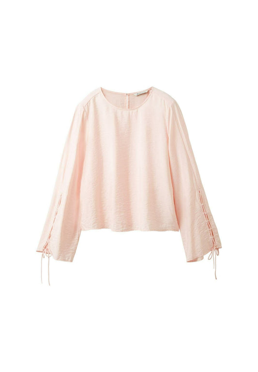 TOM TAILOR DENIM Blusen & Shirts Bluse with Schnürung Mottled Light Pink (TO721E0OZ-J11) Women
