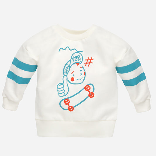 Pinokio Kids hoodless sweatshirts (Pinokio Orange Flip Sweatshirt Ecru)