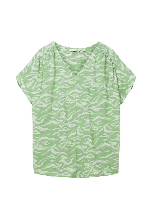 Gemusterte Kurzarm-Bluse Women
