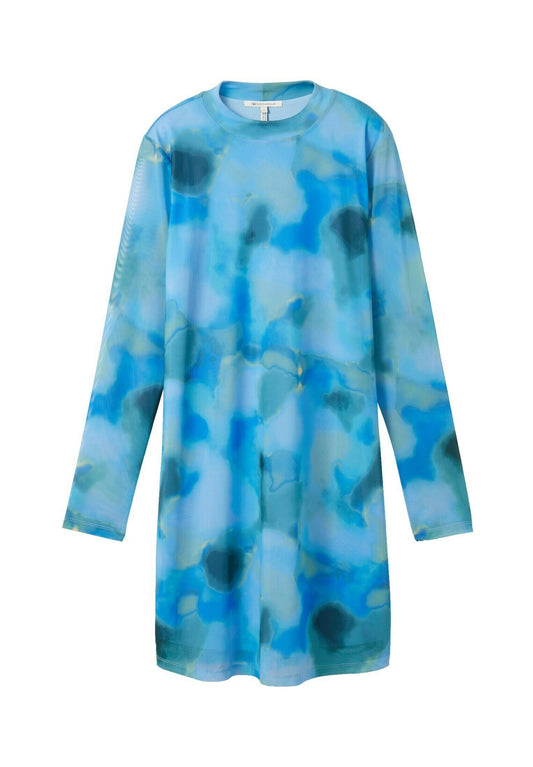 TOM TAILOR DENIM Dresses & Jumpsuits Mini Mesh Dress with recyceltem Polyester Blue (TO721C0IB-K11) Women