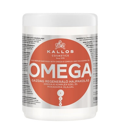 Kallos Omega Rich Repair Hair Mask With Omega-6 Complex And Macadamia Oil 1L