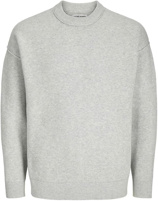 Jack & Jones Core JCOMAX KNIT CREW NECK LN Light Grey Melange (12268183-LightGreyMelange) Men