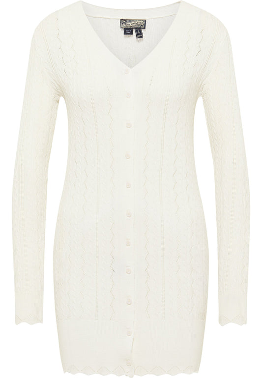 DreiMaster Long Cardigan Openwork Knit White (4DR21I0BT-A11) Women