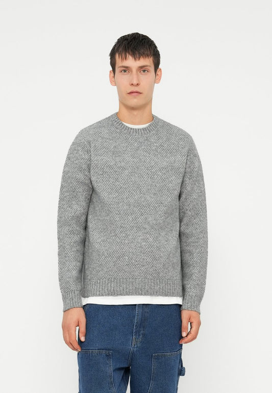 Jack & Jones Premium JPRBLAWILSON KNIT CREW NECK STYD AW25 Light Grey Melange (12286140-Light Grey Melange) Men