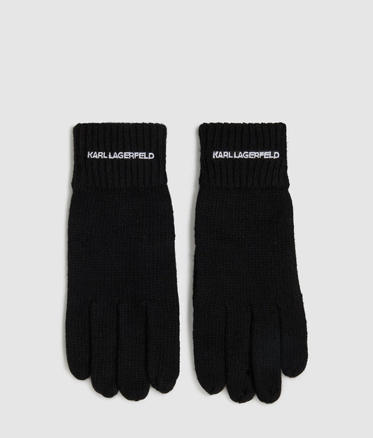 Karl Lagerfeld K/Essential Logo Knit Gloves Black (A4M33064999) Men