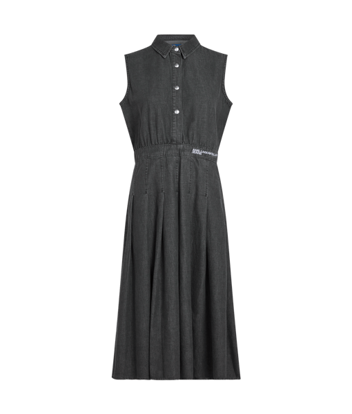 Karl Lagerfeld Jeans Klj Pleated Denim Dress Washed Black (B2W130531BJ) Women