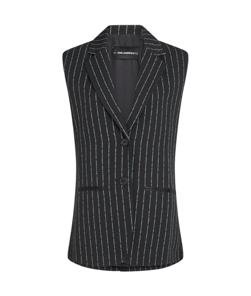 Karl Lagerfeld Elongated Pinstripe Gilet Black (B2W14004999) Women
