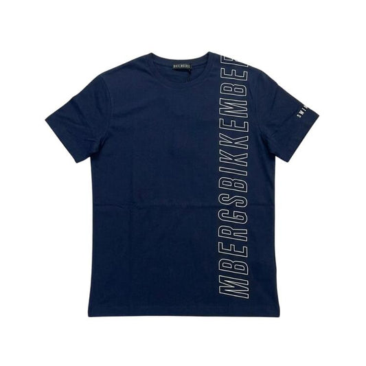 Bikkembergs CREW NECK 
T-SHIRT VERTICAL LOGO (BKK25MTS01_MARINE) Men