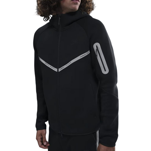 NIKE Tech Fleece Full-Zip Windrunner Black White Reflective Men