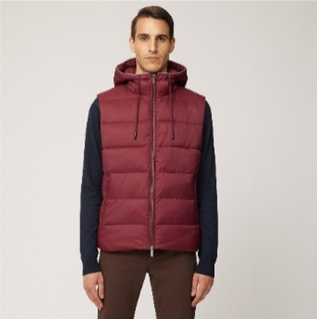 Harmont & Blaine Quilted Hooded Vest Burgundy (K0KJ040405172545) Men