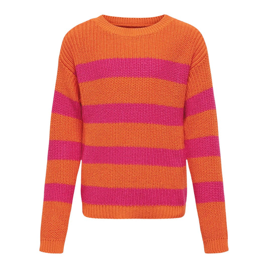 Only Sif Striped Knitted sweater (15301987-GOLDENPOPPY) Kids