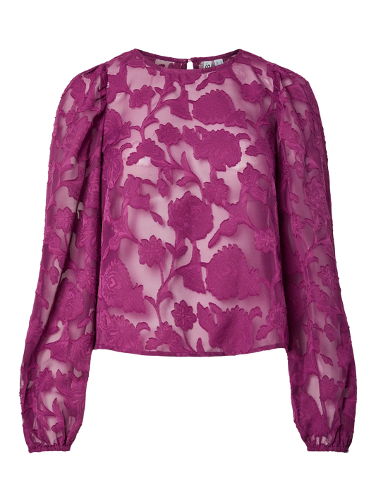 Nea Long Sleeve Lace Top Dark Purple (17165862) Women