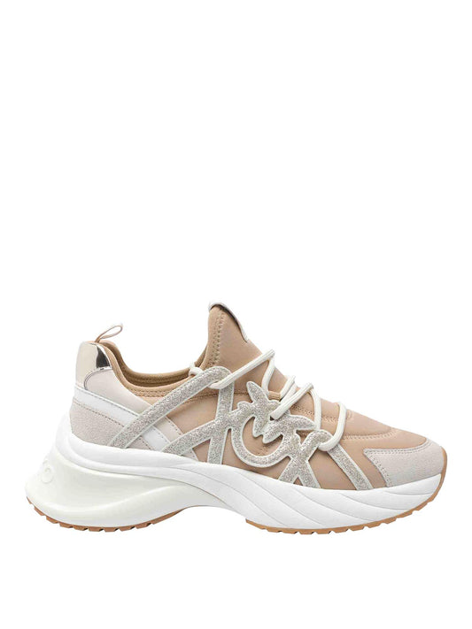 ARIEL 01 - SNEAKER SATIN/COW SUEDE/GLITTER CAGE LIGHT ROSE/SAND Women