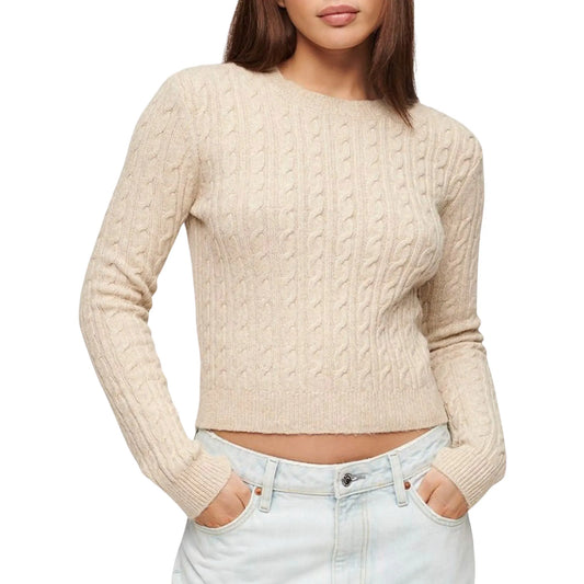 Superdry Fitted Cable Crew Neck Sweater (W6110565A-C2X) Women