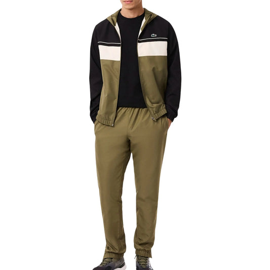 Lacoste Sport Colorblock Hooded Tracksuit Olive (WH2661-7PI) Men