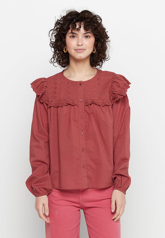 JDYMIE 3/4 EMBROIDERY FRILL SHIRT WVN LO Women