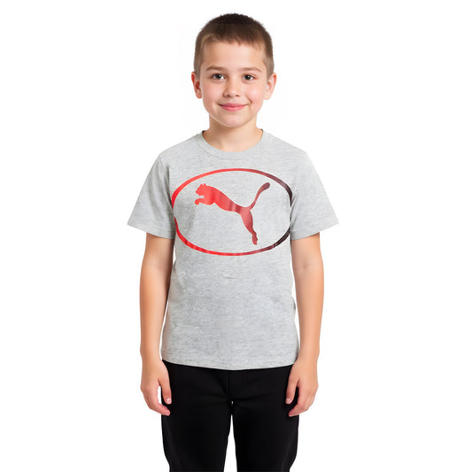 Puma T-Shirt Sport Better Graphic Light Gray Heather (688855-04) Kids