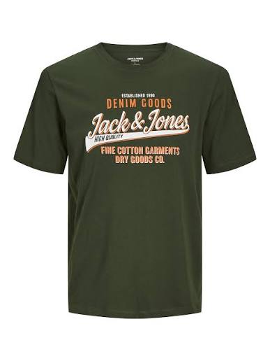 Jack & Jones Plus JJELOGO TEE SS O-NECK 24/25 NOOS PLS Kombu Green (12258870-Kombu Green) Men