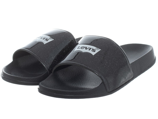 LEVI'S Slides Women's POOL S BLACK GLITTER (9453) Women
