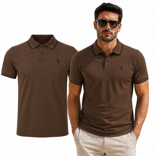 LION T-SHIRT POLO BROWN (10421) Men