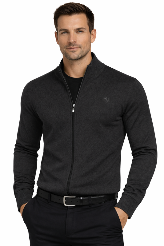 POLO LARA Sweater Men's ROZPINANY Dark Grey K (8905) Men